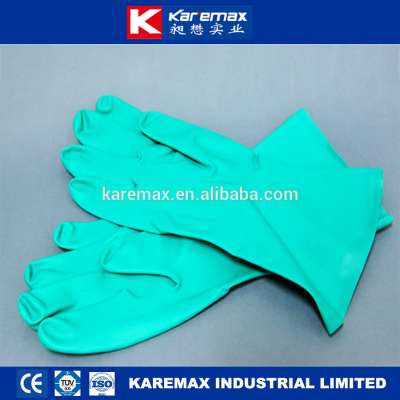 Cheap green nitrile industrial glove,industry chemical gloves